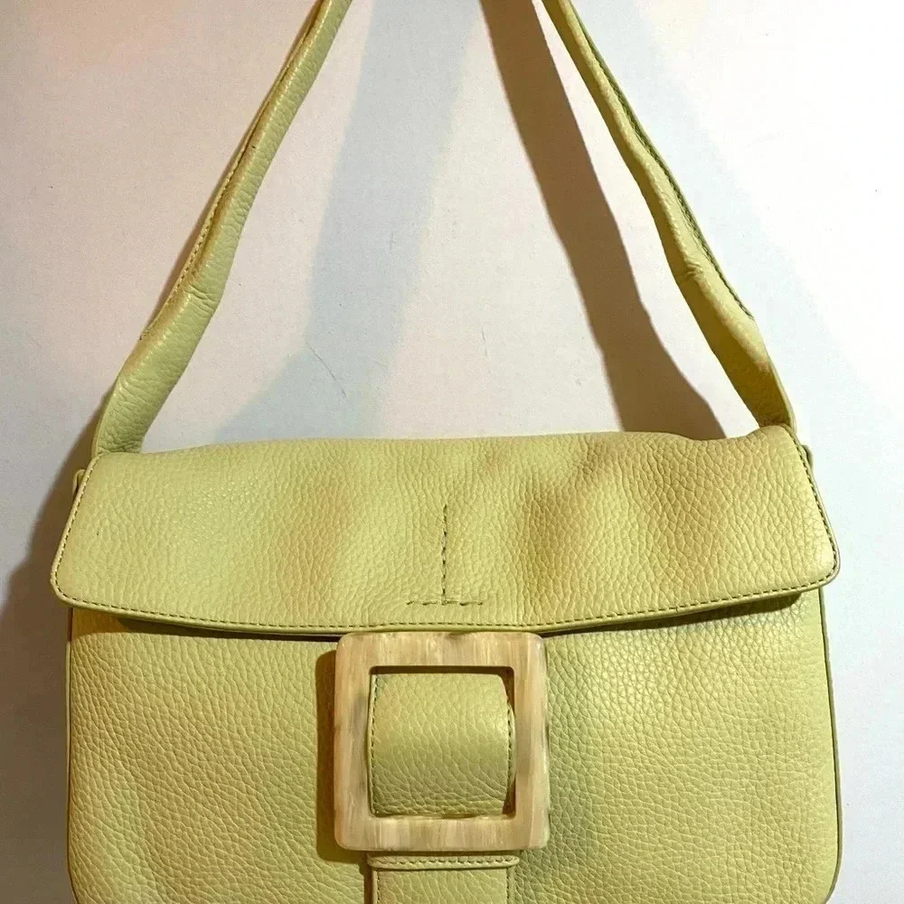 Adrienne Vittadini green leather shoulder handbag